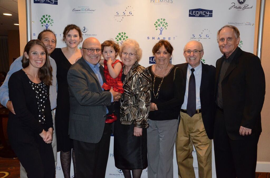 Honoree Allen Berger, Ruth Hollman, and his family and friends.