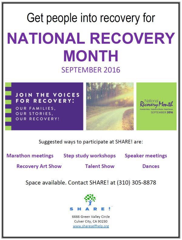 Let’s Celebrate – September is National Recovery Month!
