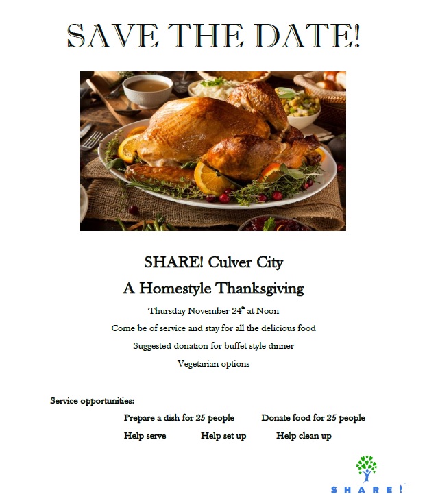 Thanksgiving 2016 at SHARE! – Volunteer Opportunities