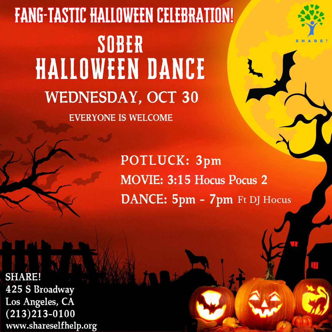 🎃 𝗛𝗮𝗹𝗹𝗼𝘄𝗲𝗲𝗻 𝗦𝗼𝗯𝗲𝗿 𝗗𝗮𝗻𝗰𝗲, 𝗠𝗼𝘃𝗶𝗲 & 𝗣𝗼𝘁𝗹𝘂𝗰𝗸 (Wed, Oct 30)